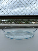 Kit 3 Travessas de Vidro Oval + Base de Madeira | Pirex Oval de Vidro