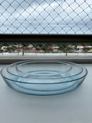 Kit 3 Travessas de Vidro Oval + Base de Madeira | Pirex Oval de Vidro